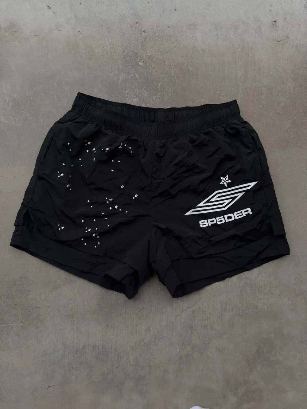 Sp5der Pro Double Layer Nylon Shorts Black